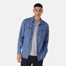 LEVI'S® MEN'S CLASSIC STANDARD FIT WESTERN SHIRT - DARK INDIGO - WORN IN