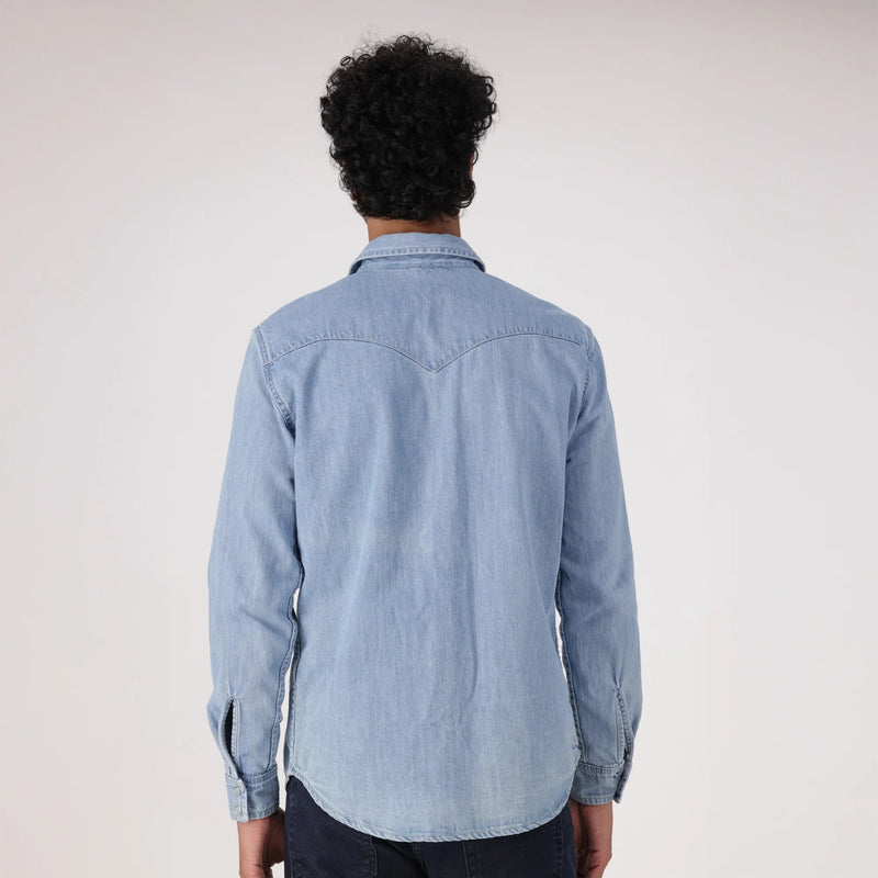LEVI'S® MEN'S CLASSIC STANDARD FIT WESTERN SHIRT - MED INDIGO - FLAT FINISH