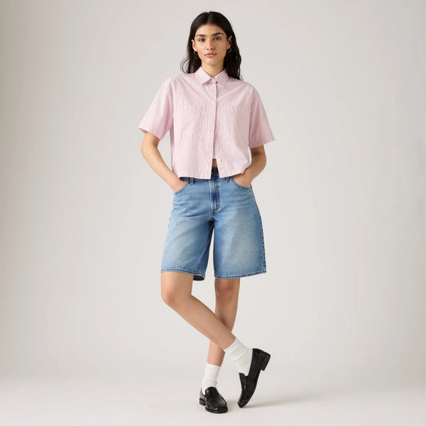 LEVI'S® WOMEN'S HARLIE SHORT-SLEEVE CROPPED SHIRT - MULTI COLOUR
