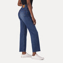 LEVI'S® WOMEN'S RIBCAGE STRAIGHT ANKLE JEANS - DARK INDIGO - WORN IN