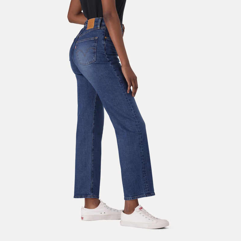 LEVI'S® WOMEN'S RIBCAGE STRAIGHT ANKLE JEANS - DARK INDIGO - WORN IN