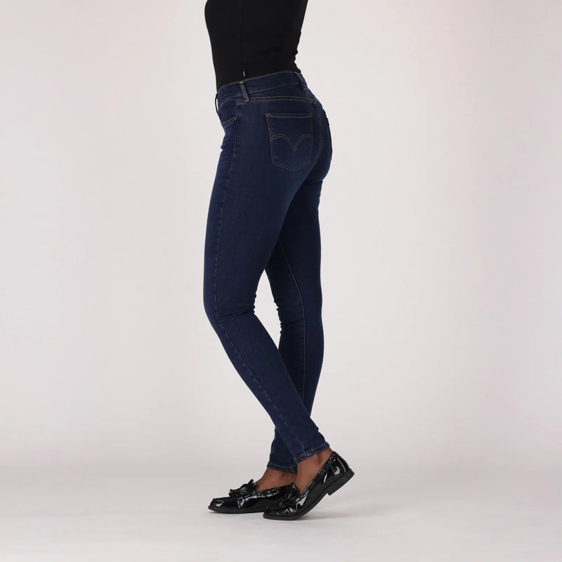 LEVI'S® CURVY HIRISE SUPERSKINNY  - DARK INDIGO - WORN IN