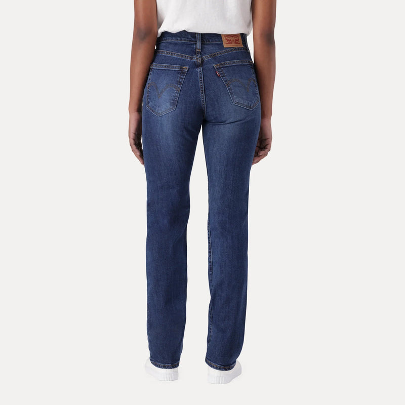 LEVI'S® WOMEN'S WEDGIE STRAIGHT JEANS - DARK INDIGO - WORN IN