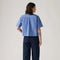 LEVI'S® WOMEN'S HARLIE SHORT-SLEEVE CROPPED SHIRT - BLUE