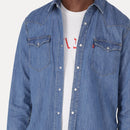 LEVI'S® MEN'S CLASSIC STANDARD FIT WESTERN SHIRT - MED INDIGO - FLAT FINISH