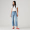LEVI'S® WOMEN'S RIBCAGE STRAIGHT ANKLE JEANS - MED INDIGO - WORN IN