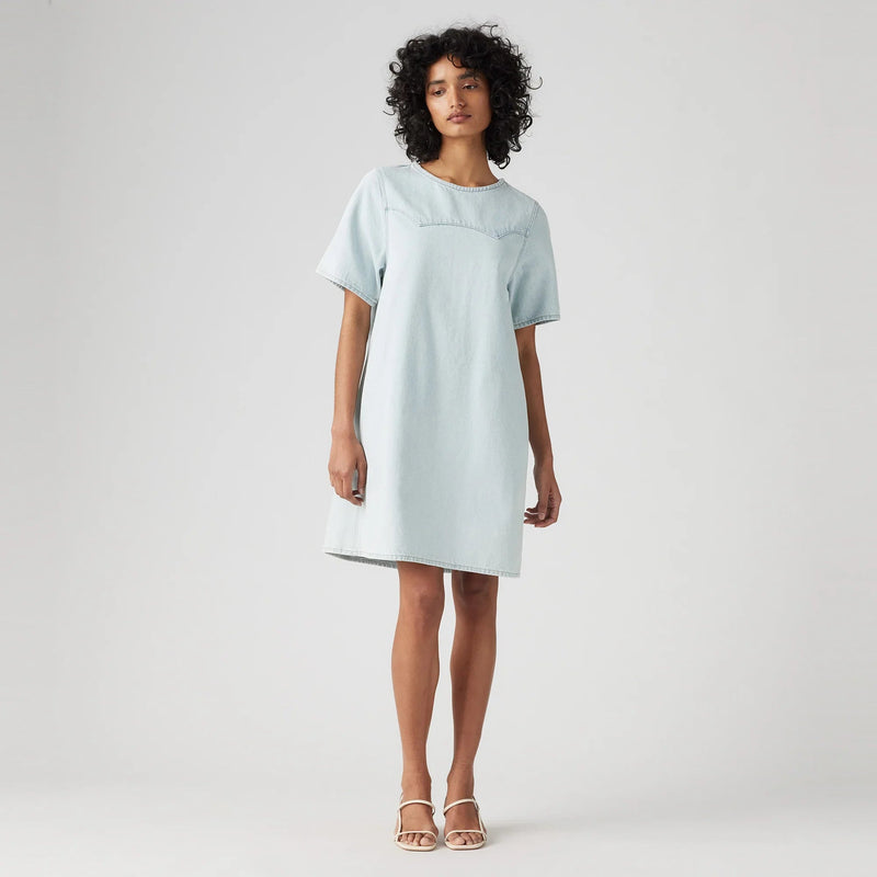 LEVI'S® WOMEN'S DENIM TEE DRESS - LIGHT INDIGO - FLAT FINISH