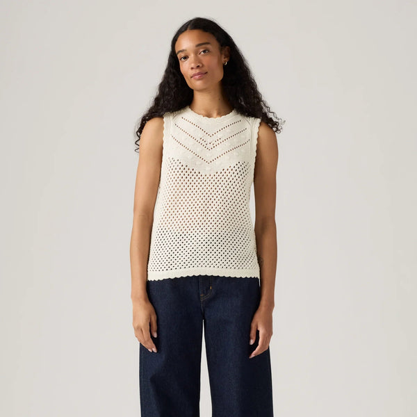 LEVI'S® WOMEN'S ADRIENNE CROCHET TANK - WHITE