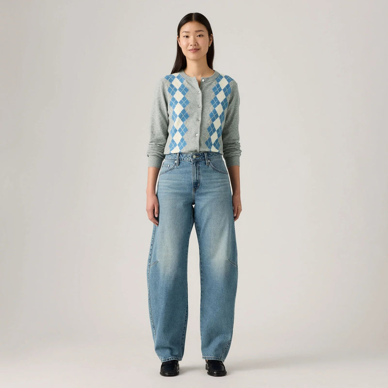 LEVI'S® WOMEN'S BAGGY DAD BARREL JEANS - MED INDIGO - WORN IN
