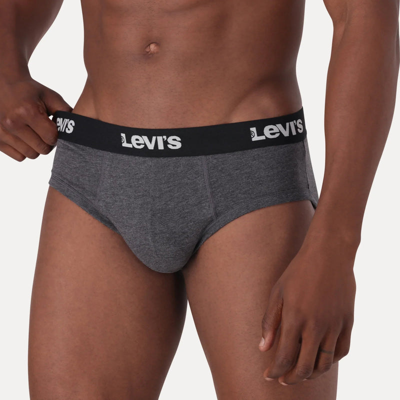 LEVI'S® MEN'S SOLID LOGO BRIEF (2 PACK) - BLUE