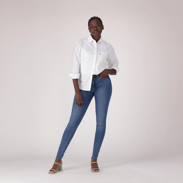 LEVI'S® WOMEN'S CURVY SUPER SKINNY - MED INDIGO - WORN IN