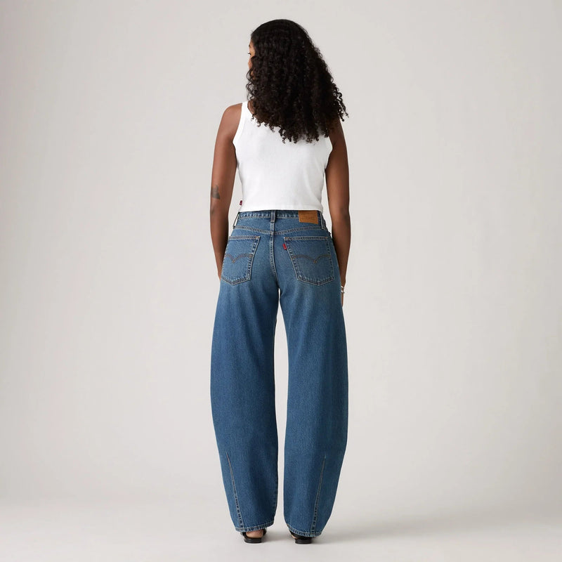 LEVI'S® WOMEN'S BAGGY DAD BARREL JEANS - DARK INDIGO WORN IN