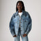 LEVI'S® WOMEN'S '90S WESTERN PIECED TRUCKER JACKET - MED INDIGO - WORN IN