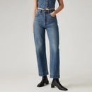 LEVI'S® WOMEN'S RIBCAGE STRAIGHT ANKLE TAILORED JEANS - DARK INDIGO - WORN IN