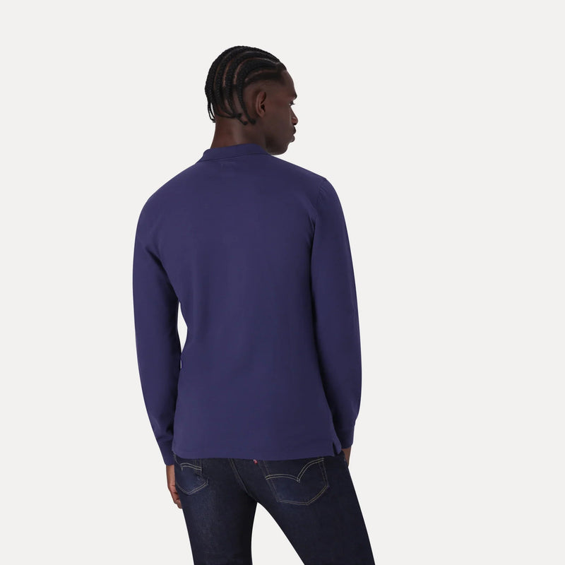 LEVI'S® MEN'S LONG-SLEEVE SLIM HOUSEMARK POLO - BLUE