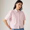 LEVI'S® WOMEN'S HARLIE SHORT-SLEEVE CROPPED SHIRT - MULTI COLOUR