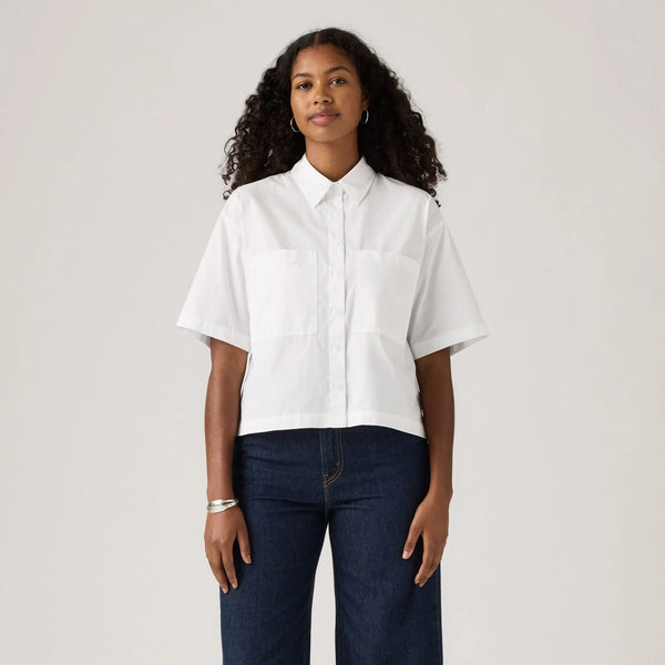 LEVI'S® WOMEN'S HARLIE SHORT-SLEEVE CROPPED SHIRT - MULTI COLOUR