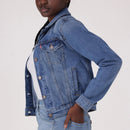 LEVI’S® WOMEN'S ORIGINAL TRUCKER JACKET - MED INDIGO - WORN IN