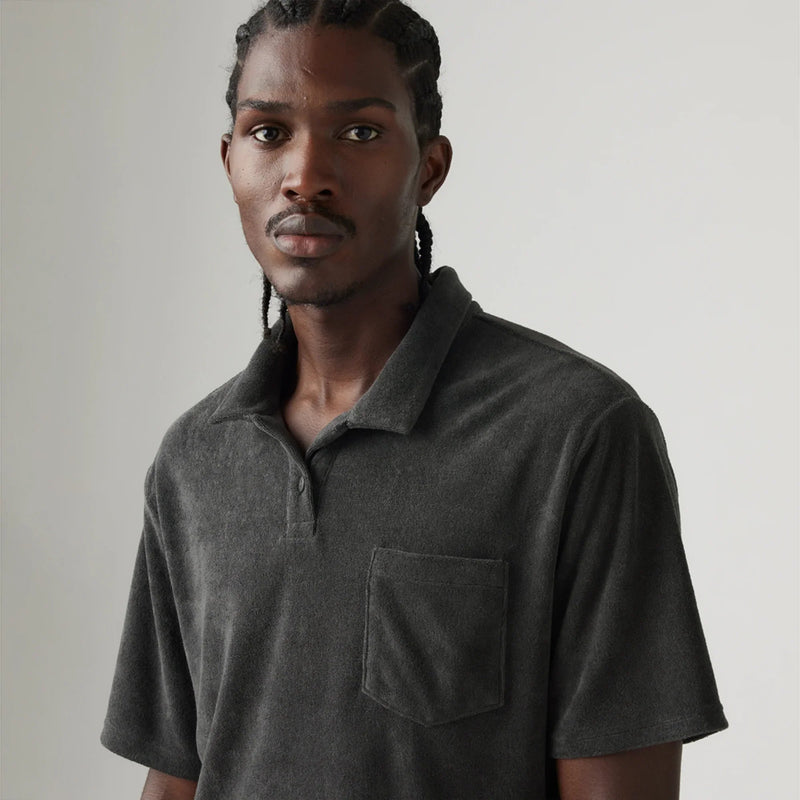 LEVI'S® MEN'S TERRY POCKET POLO - BLACK