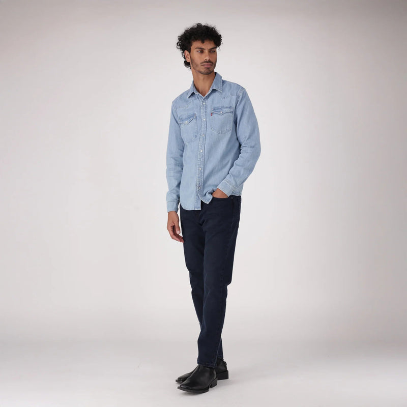 LEVI'S® MEN'S CLASSIC STANDARD FIT WESTERN SHIRT - MED INDIGO - FLAT FINISH