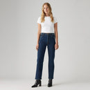 LEVI'S® WOMEN'S RIVETED RIBCAGE STRAIGHT ANKLE JEANS - DARK INDIGO - FLAT FINISH