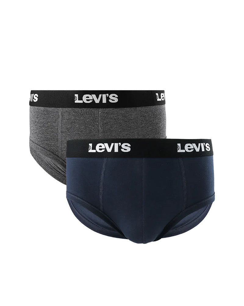 LEVI'S® MEN'S SOLID LOGO BRIEF (2 PACK) - BLUE