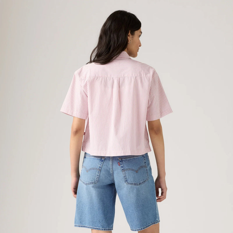 LEVI'S® WOMEN'S HARLIE SHORT-SLEEVE CROPPED SHIRT - MULTI COLOUR