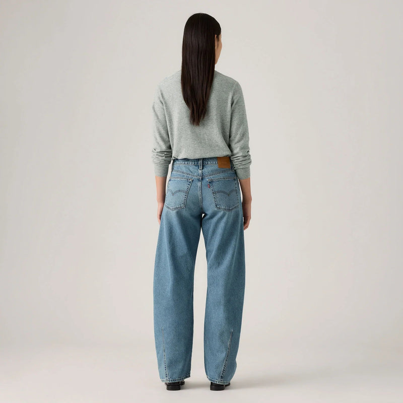 LEVI'S® WOMEN'S BAGGY DAD BARREL JEANS - MED INDIGO - WORN IN