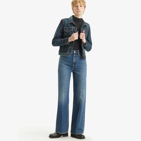 LEVI'S® WOMEN'S RIBCAGE WIDE LEG JEANS - DARK-INDIGO-WORN IN