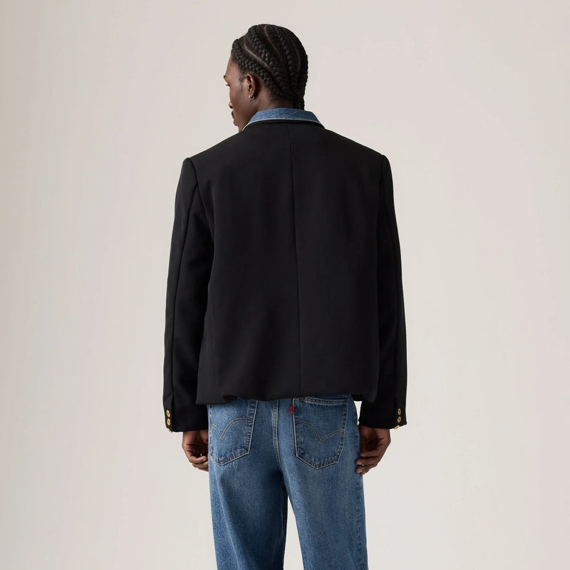 LEVI'S® X SACAI MEN'S DENIM X METELASSE TWILL REVERSIBLE BLOUSON - DARK INIDGO - FLAT FINISH